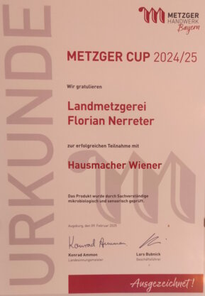 Ehrung Metzgercup 2024/5